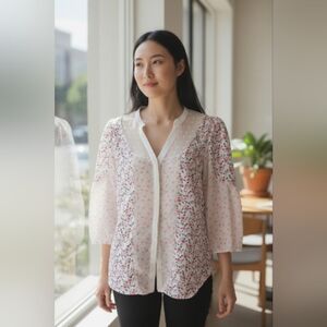 LC Lauren Conrad Pink Floral Blouse